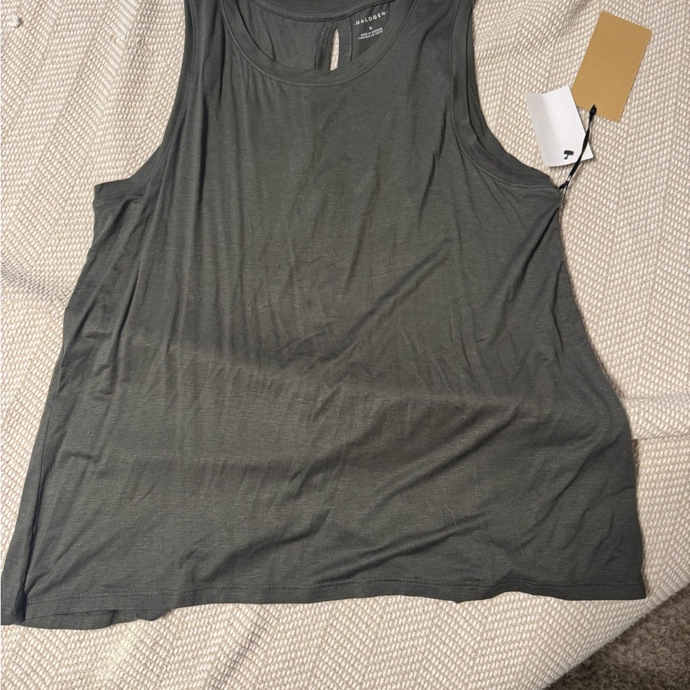 Nordstrom Green Relaxed Sleeveless Tank Top